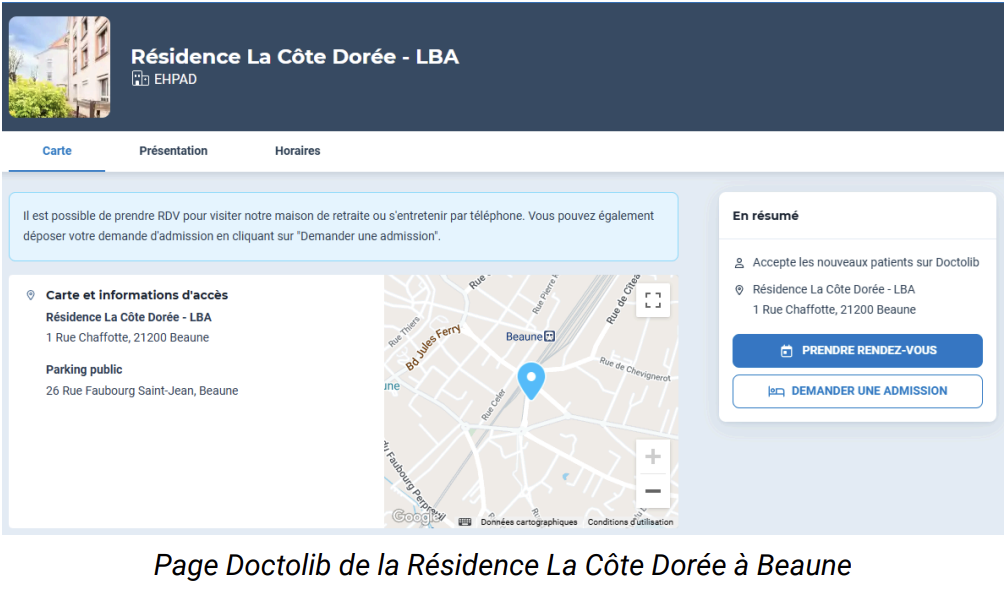 doctolib lien résidence